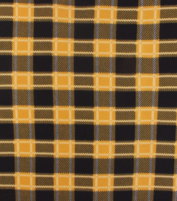 Yellow Black Plaid Blizzard Fleece Fabric - Image 2