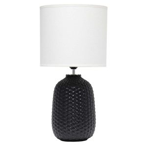 All The Rages 20 Ceramic Purled Textured Desk Lamp With Fabric Shade
