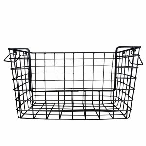 16 x 11 Black Metal Wire Basket by Place   Time