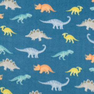 POP! Dino Blue Fashion Lightweight Fleece Fabric