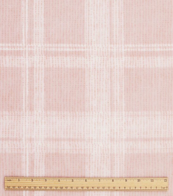 Pink Plaid Luxe Fleece Fabric - Image 3