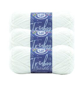Lion Brand Yarn Truboo Sparkle 195yds Light Weight Bamboo Yarn 3 Bundle