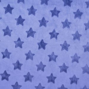 Soft   Minky Light Blue Star Fleece Fabric