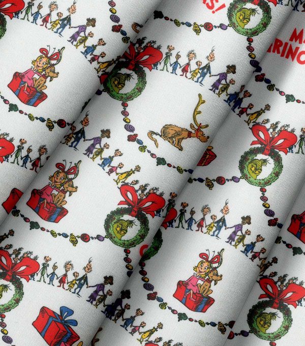 Grinch Whoville Christmas Cotton Fabric - Image 3