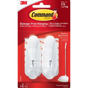 Command 3lbs White Medium Wire Hooks   Strips 6ct