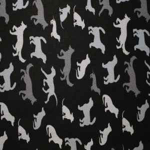 Dog Silhouettes on Black Cotton Fabric by Quilter s Showcase