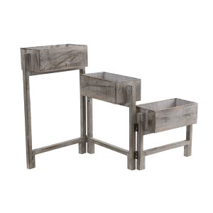 Nearly Natural 3.5  Gray Washed Expandable Decorative Planter