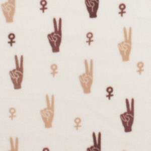 Women s Empowerment on Ivory Anti Pill Fleece Fabric