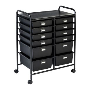 Honey Can Do 15 x 32 Black 12 Drawer Rolling Storage   Craft Organizer