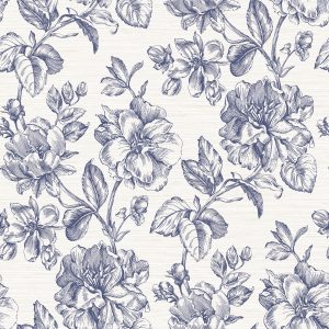 Tamara Day Flower Girl Blue Peel   Stick Wallpaper By Roommates