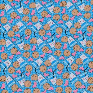 Cookies And Milk Novelty Cotton Fabric