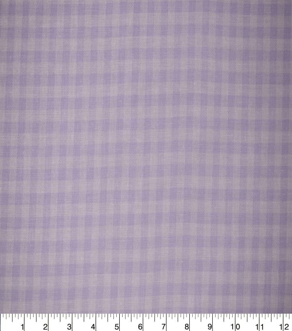 Purple Gingham Easter Cotton Fabric - Image 2