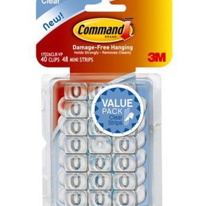 Command 88ct Clear Decorating Hooks   Mini Strips - 1