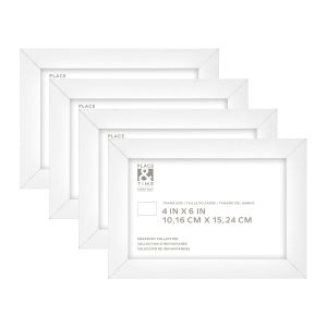 6 x 4 Snapshot Wood   Glass Wall Picture Frames 4pk by Place   Time