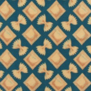 Mixed Pastas on Blue Anti Pill Fleece Fabric