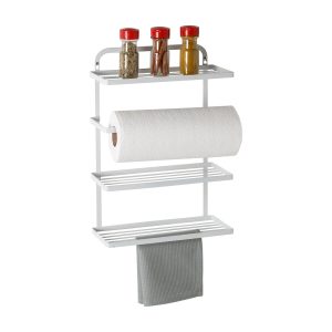 Honey Can Do 12 x 22 Steel Hanging Spice Rack With Paper Towel Holder