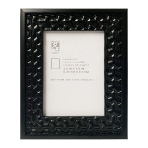 2.5 x 3.5 Black Textured Tabletop Picture Frame by Place   Time