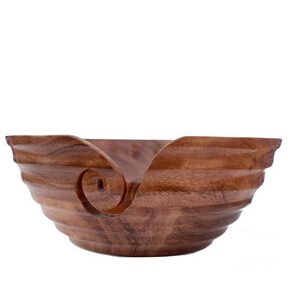 Rippled Wood Yarn Bowl by K+C