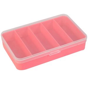 Everything Mary 6 Coral 5 Compartment Plastic Storage Box With Lid