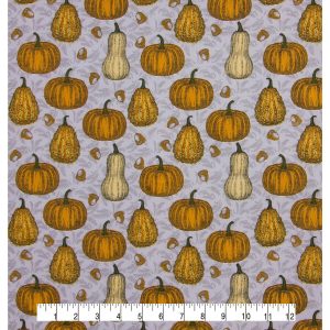 Pumpkins   Gourds Sketch Harvest Cotton Fabric