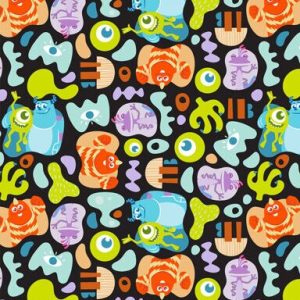Monsters Inc Pop Out Shapes Cotton Fabric