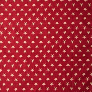 Rustic Stars on Red 43  Patriotic Cotton Fabric