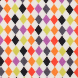 Multicolor Diagonal Checkerboard Anti Pill Fleece Fabric by POP!