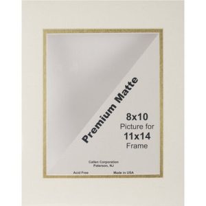 Callen 11 x 14 Ivory   Gold Bevel Edge Double Hand Cut Photo Mat