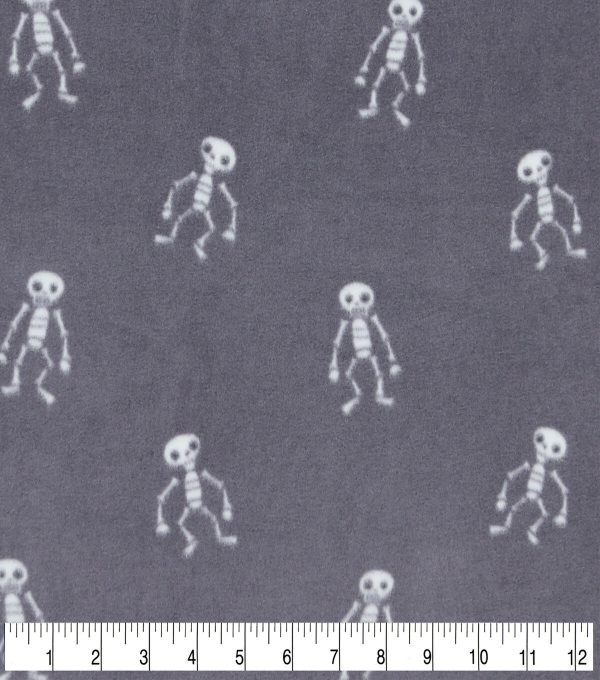 POP! Halloween Skeletons Lightweight Fleece Fabric - Image 2