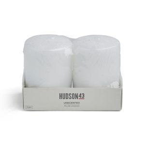 3 x 4 Unscented White Pillar Candles 2pk by Hudson 43