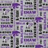 Kansas State Fleece Fabric Heather Verbiage