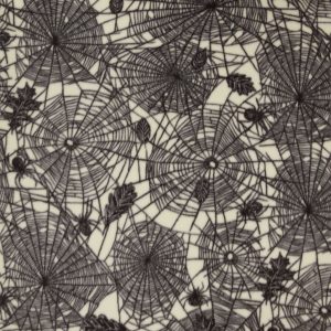 Black Spiderwebs on Beige Anti Pill Fleece Fabric
