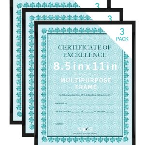 MCS Industries Single Image 3 pk Multipurpose Frames 8.5  x 11  Black