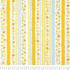 Singer Yellow Floral Striped Quilt Cotton Fabric