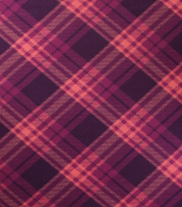Plum Bias Plaid Blizzard Fleece Fabric - Image 2