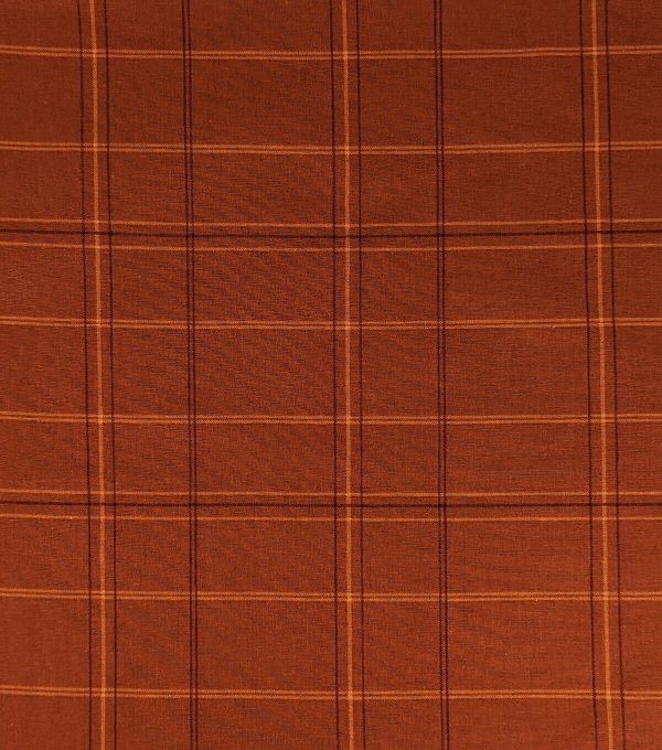 Orange Plaid Cotton Fabric