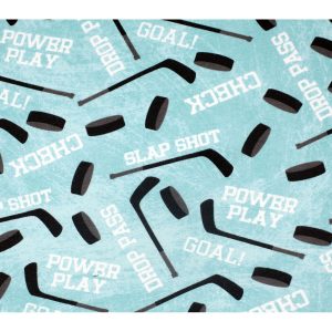Hockey All Over Super Snuggle Flannel Fabric