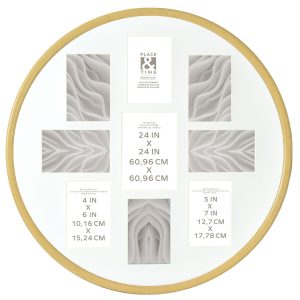 24 Natural 9 Photo Round Collage Frame by Place   Time