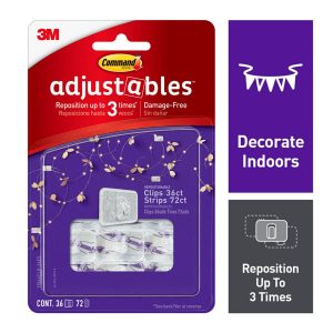 Command 108ct Mini Adjustable Decorating Clips   Strips - 1