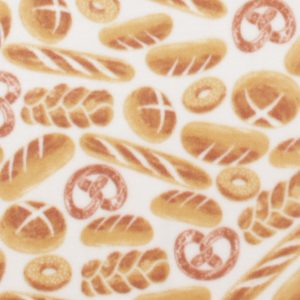Bread Varieties on White Anti Pill Fleece Fabric