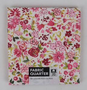 18 x 20 Pink Mini Floral Cotton Fabric Quarter 1pc by Keepsake Calico