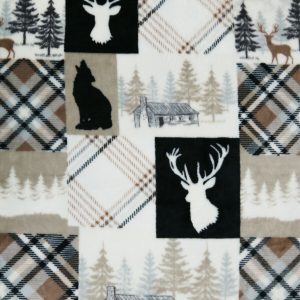 Sew Lush Fleece Fabric Lodge Brown Patchwork