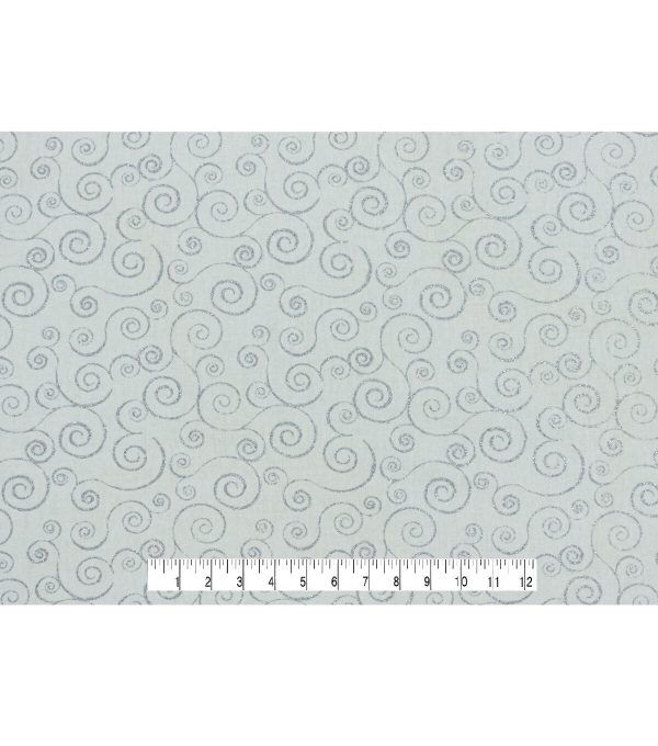 Swirl Vines Christmas Glitter Cotton Fabric - Image 4