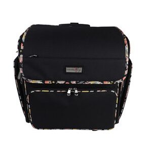 Everything Mary 18 Floral on Black Collapsible Rolling Craft Bag