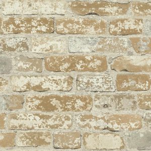 RoomMates Wallpaper Stuccoed Brown Brick