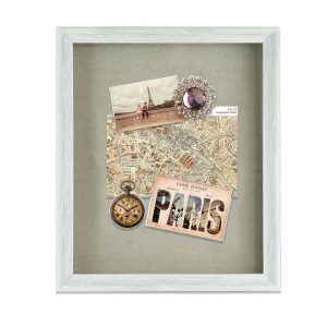 Enchante 14 x 17 Distressed White Shadow Bo x Photo Frame - 1