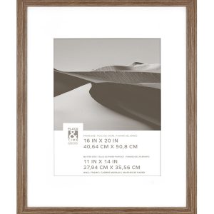 16 x 20 Matted to 11 x 14 Walnut Slat Wall Frame by Place   Time