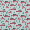 Santa Claus Car   Trees Super Snuggle Christmas Flannel Fabric
