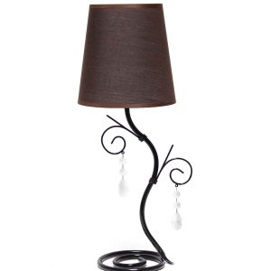 All The Rages 19 Metal Winding Desk Lamp With Brown Fabric Shade