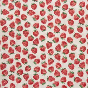 Tossed Strawberries Novelty Cotton Fabric
